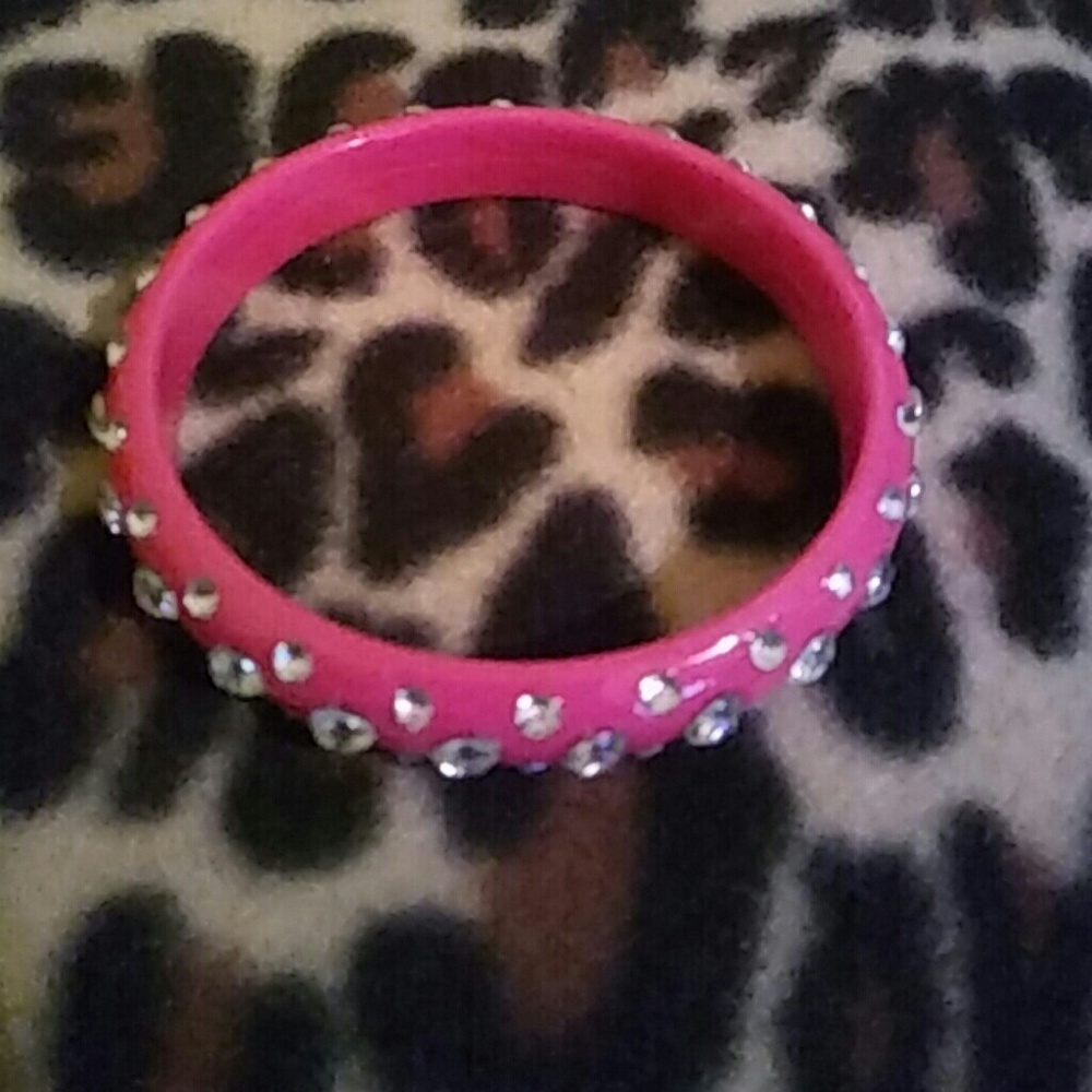 Brand New Hot Pink Bracelet w/Rhinestones
